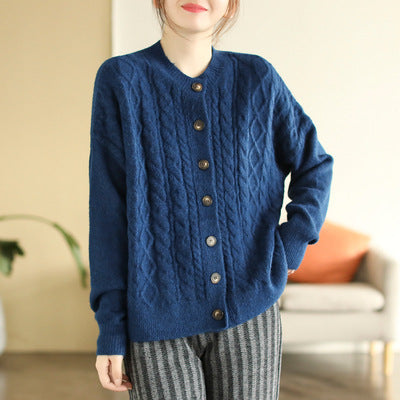 Autumn Winter Retro Single-breasted Sweater Cardigan