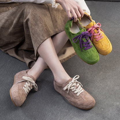 British Style Casual Shoes Color-contrasting Comfortable Women' Sneakers