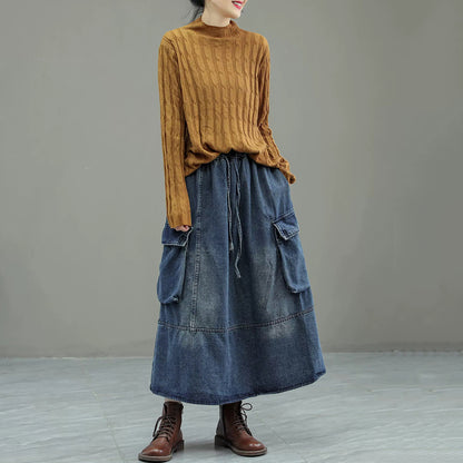 Fashion Ribbed Turtleneck Solid Thin Sweater