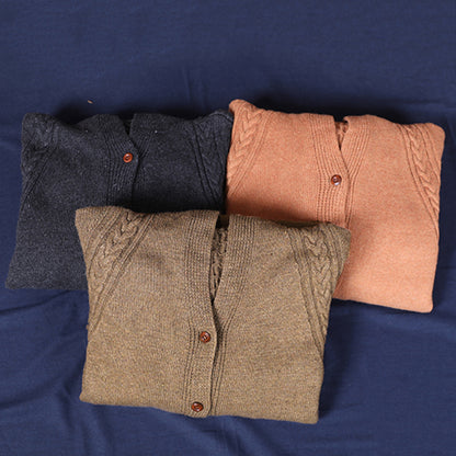 Loose Fit Knitted Hooded Cardigan Coat