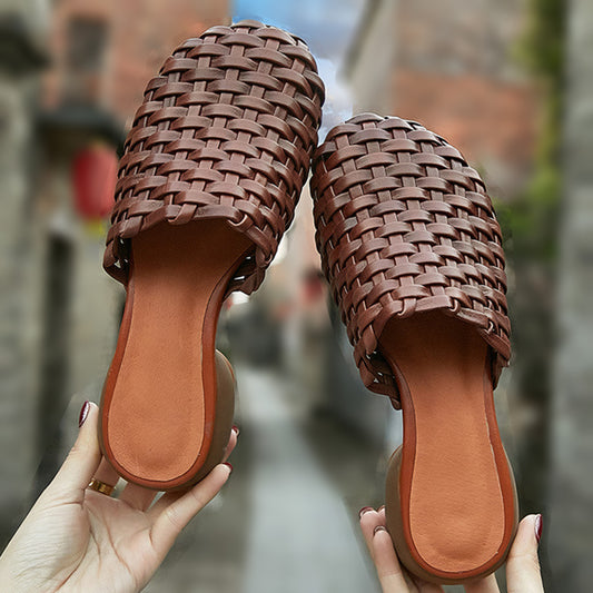 Retro Handmade Woven Slippers