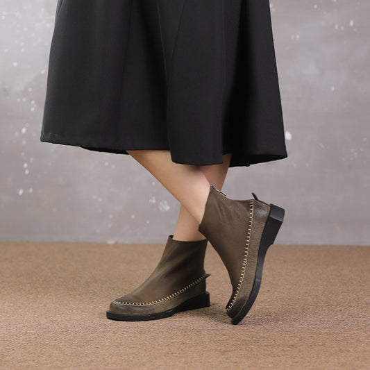 Round Toe Paneled Lightweight Chelsea Boots for Women