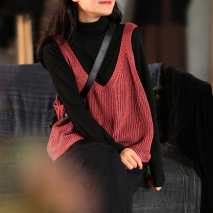 Solid Casual Knitted Vest