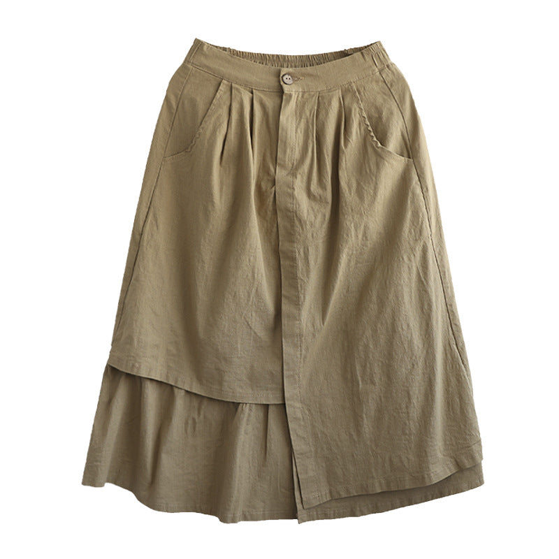 Summer Casual Versatile Linen Irregular Skirt