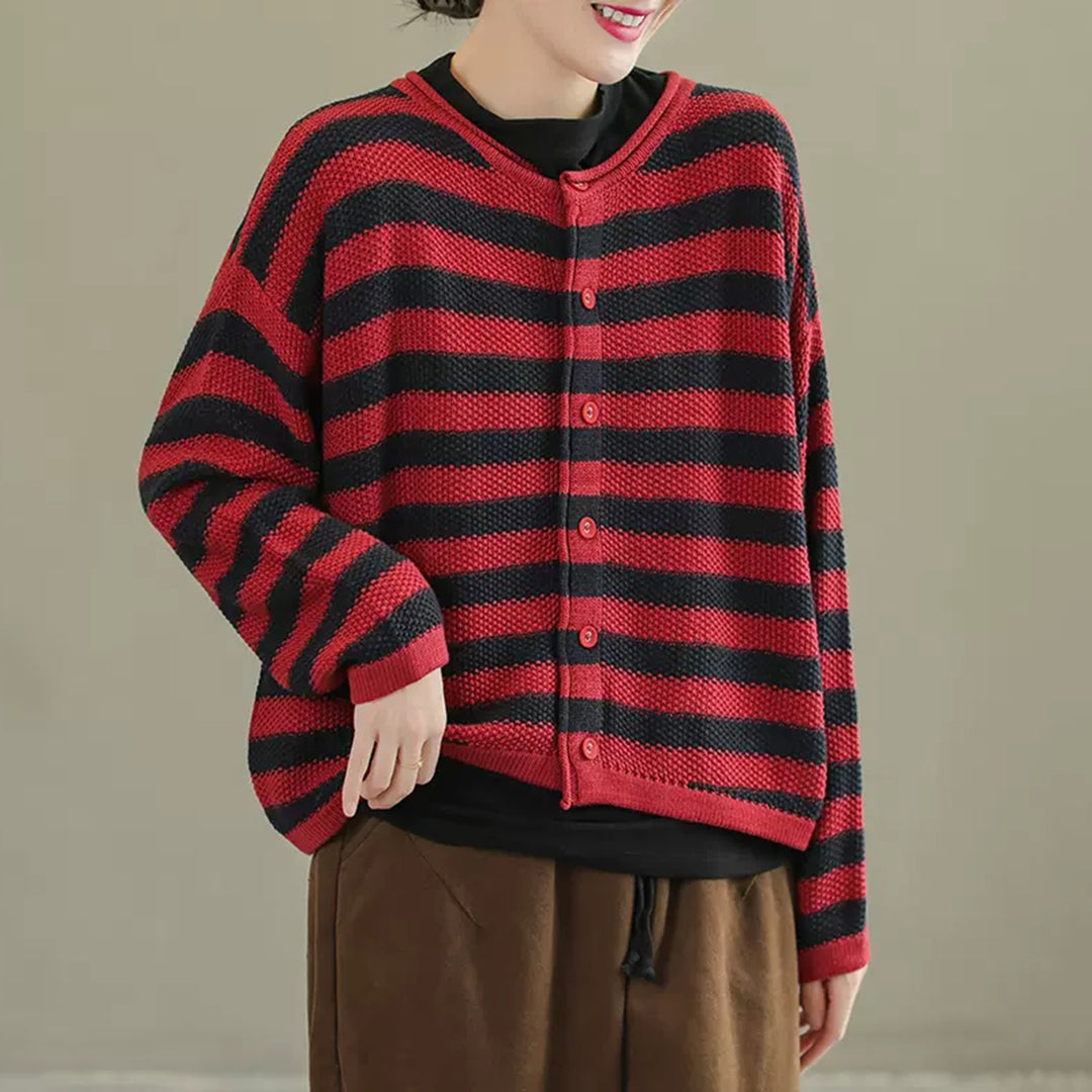 Vintage Stripes Knitted Cardigan Sweater