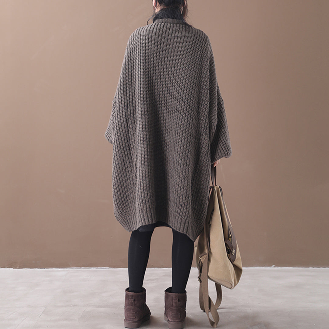 Women Lantern Sleeve Knitted Cardigan