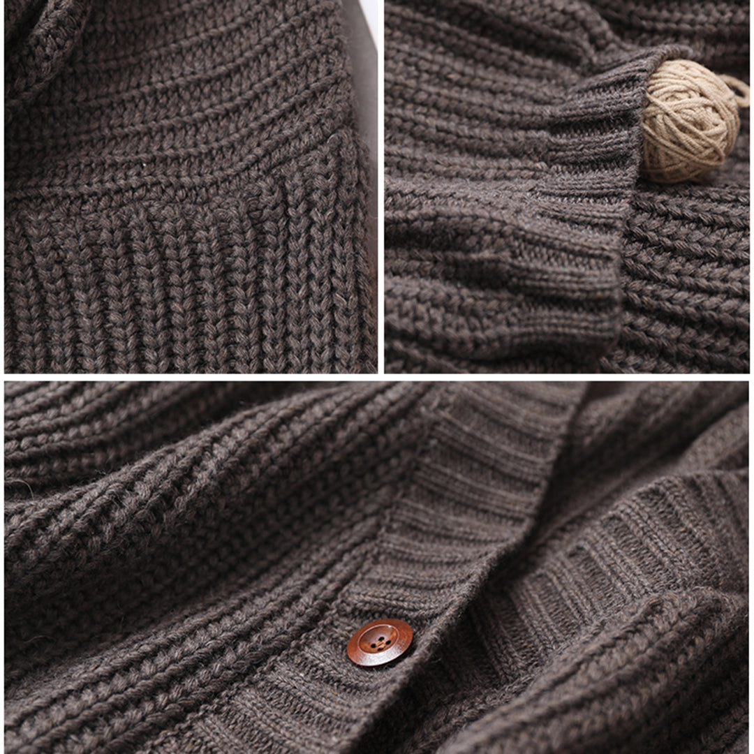 Women Lantern Sleeve Knitted Cardigan