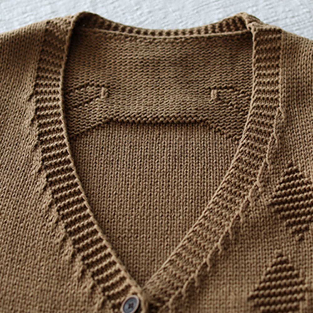 Women Solid V-Neck Knitted Vest